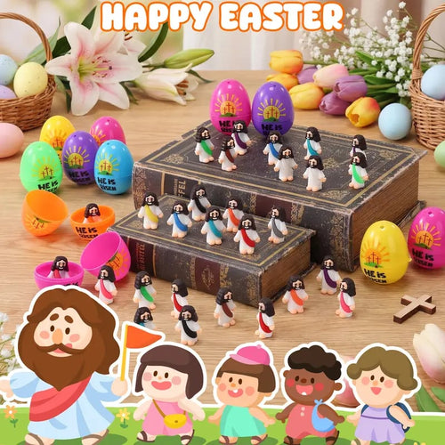 ✝️Christian Easter Surprise Eggs: Pre‑Filled Eggs with Mini Jesus Figures – Share Hope & Faith This Spring🌸