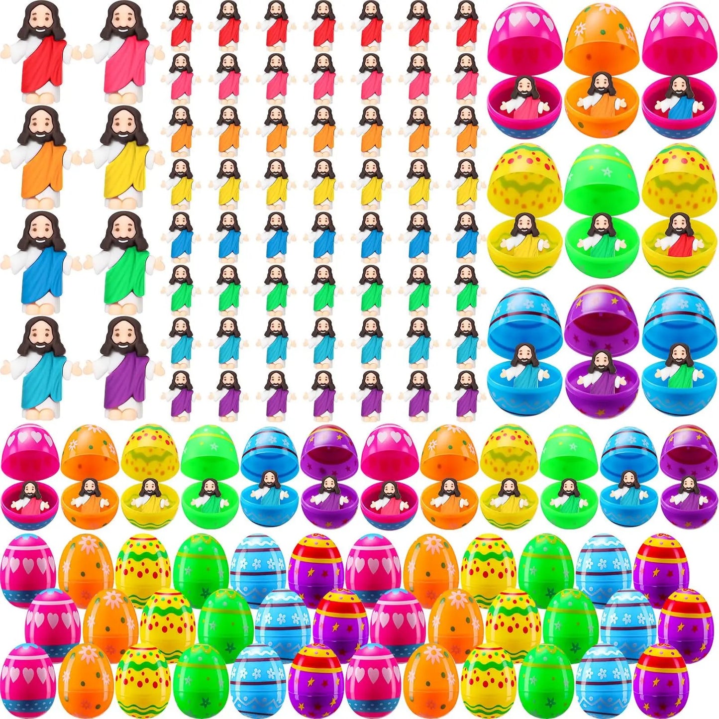 ✝️Christian Easter Surprise Eggs: Pre‑Filled Eggs with Mini Jesus Figures – Share Hope & Faith This Spring🌸