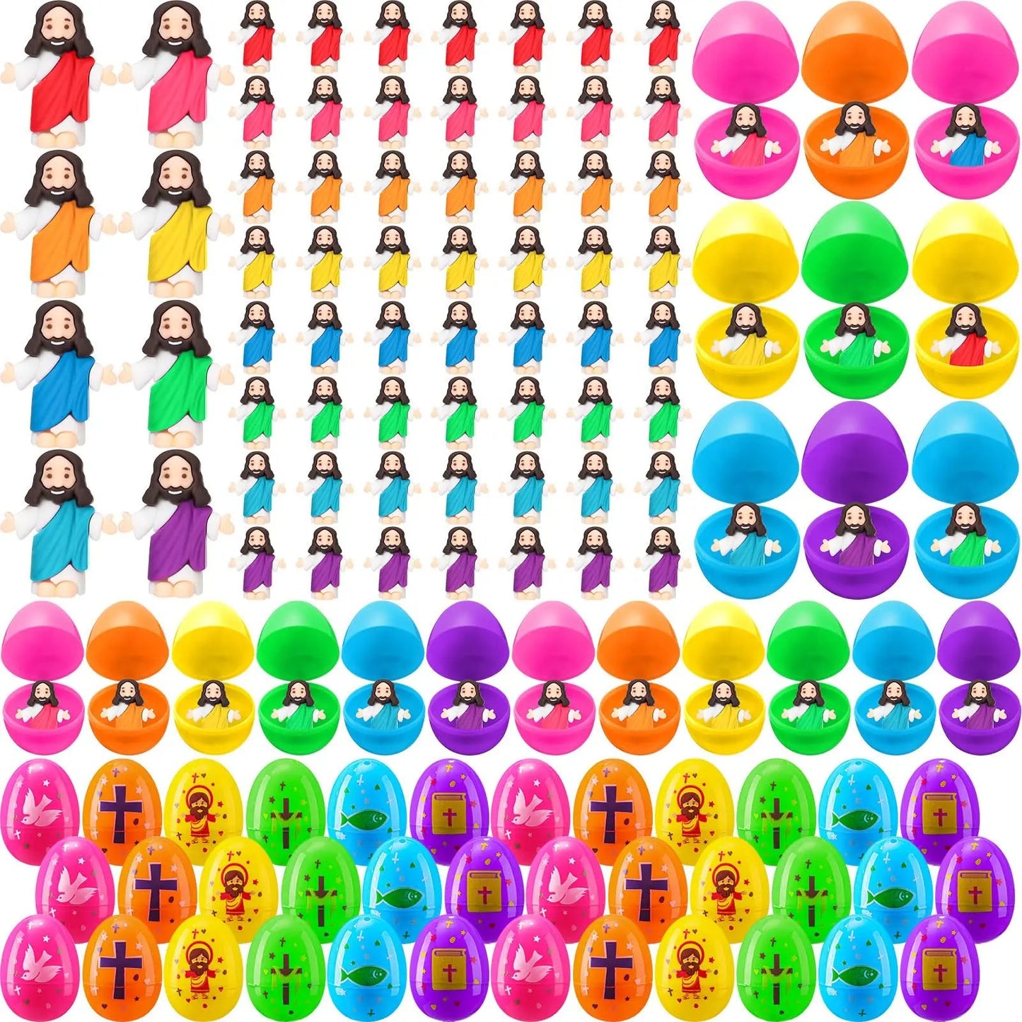 ✝️Christian Easter Surprise Eggs: Pre‑Filled Eggs with Mini Jesus Figures – Share Hope & Faith This Spring🌸