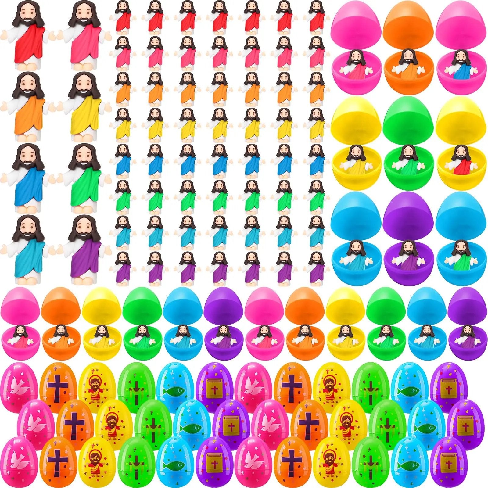 ✝️Christian Easter Surprise Eggs: Pre‑Filled Eggs with Mini Jesus Figures – Share Hope & Faith This Spring🌸